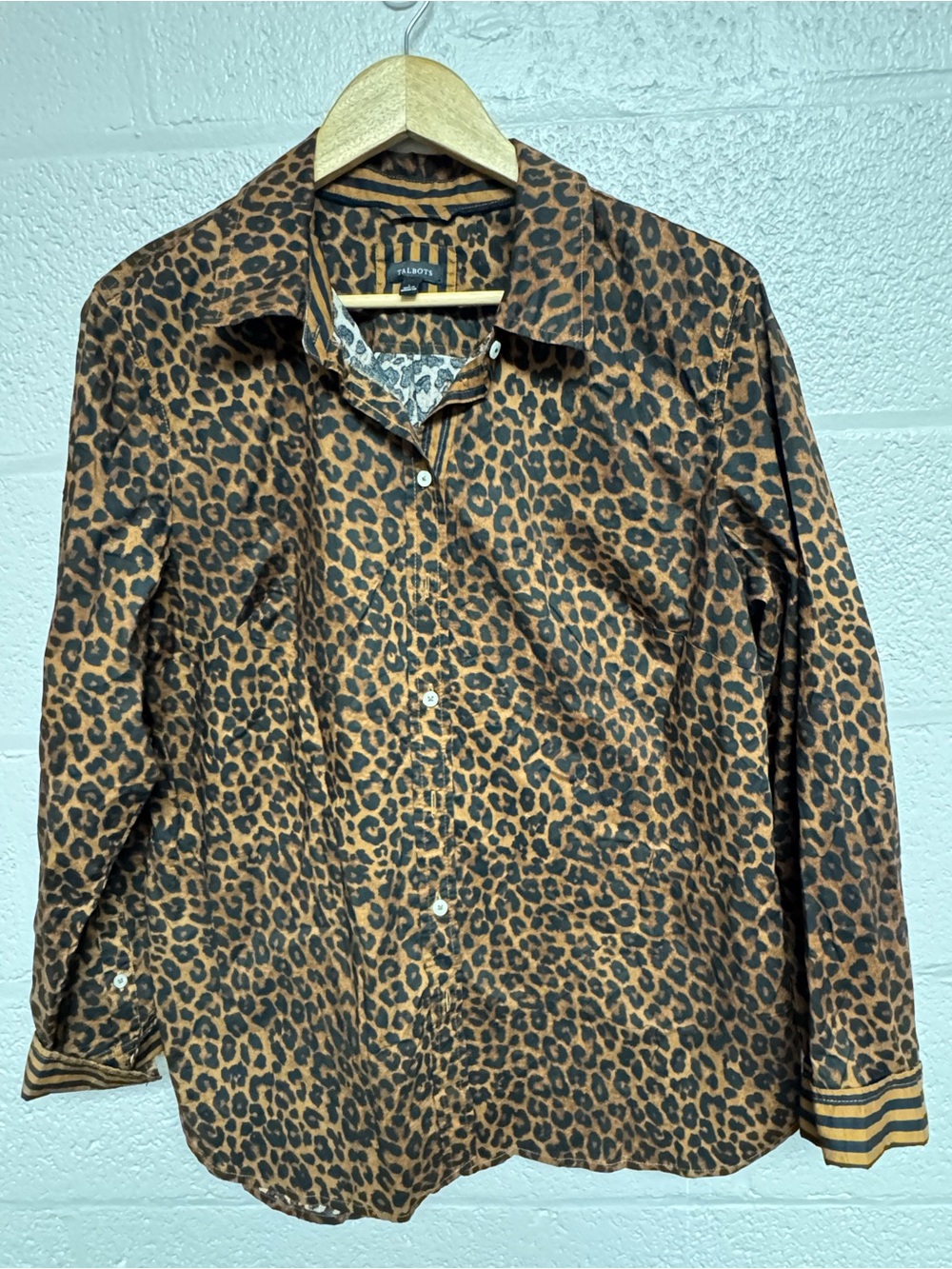 Talbots Leopard Print Button-Down Shirt Jacket - Brown & Black